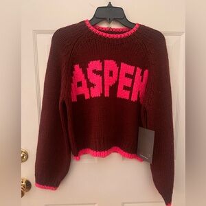 Le Lis SMALL burgundy tight knit ASPEN sweater NEW